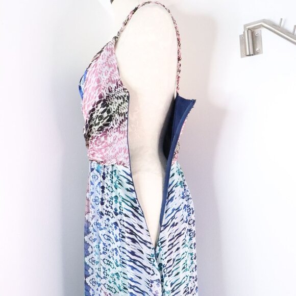 New Ramy Brook Women's 2 Fatima Multicolor Print Silk Chiffon Hi-Low Maxi Dress - Picture 6 of 13